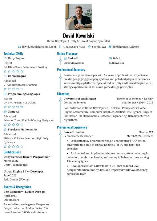 Freelancers resume example