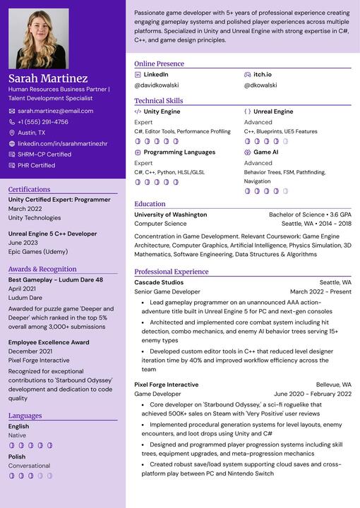 Gengar resume template