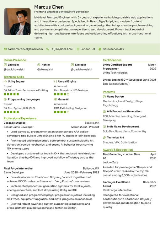 Leafish resume template